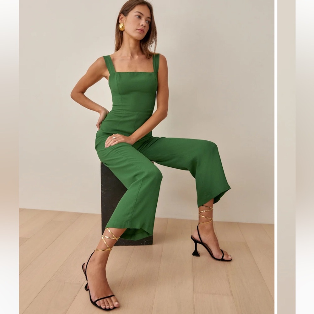Reformation Alva Jumpsuit Kelly Green - Size 6 NWT - Picture 1 of 7